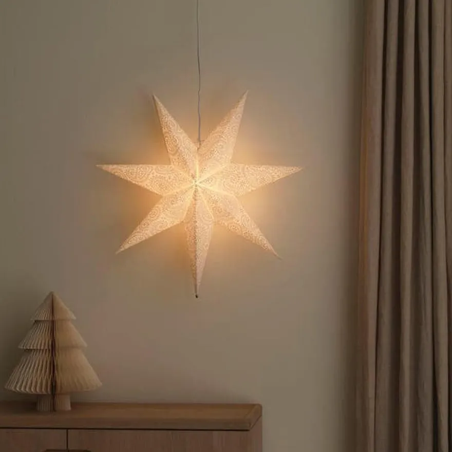 Adventstjerne 60 cm med broderi
