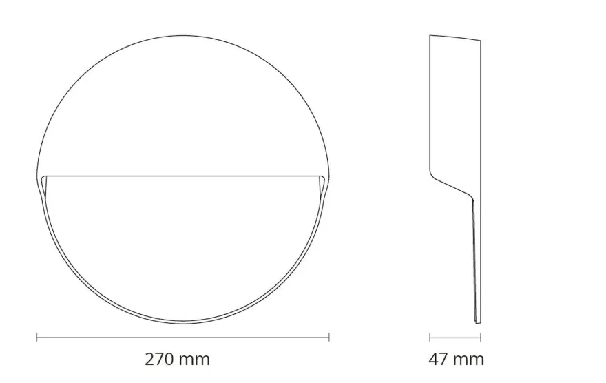 Arlon round vegglampe utendørs 10W 3000 Kelvin IK10 IP65 - Dimbar