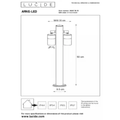 Arne pullert utendørs 2 arm IP44 GU10 50 cm - Satin Krom