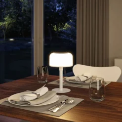 Bartja bordlampe oppladbar via USB eller solcelle 2700 Kelvin IP44
