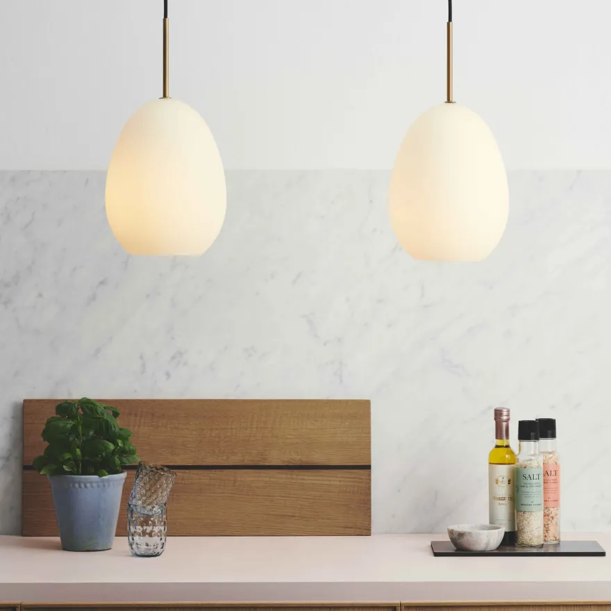 Bodø takpendel 20 cm - Opal hvit