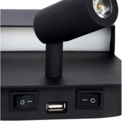 Boxer vegglampe 10W 3000 Kelvin m/USB - Svart