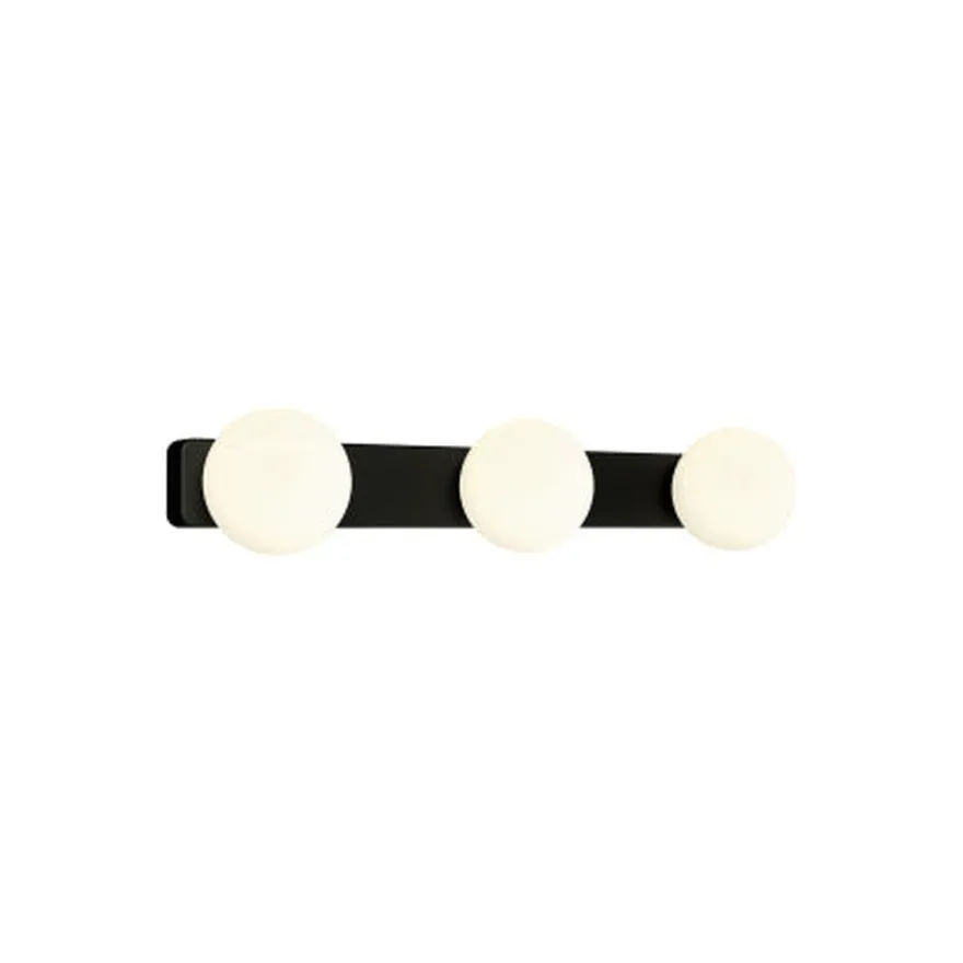 Brazos trippel vegglampe IP44 - Opal/Sort