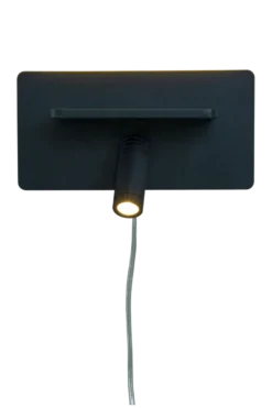 Cargador vegglampe med trådløs lader og USB - Svart