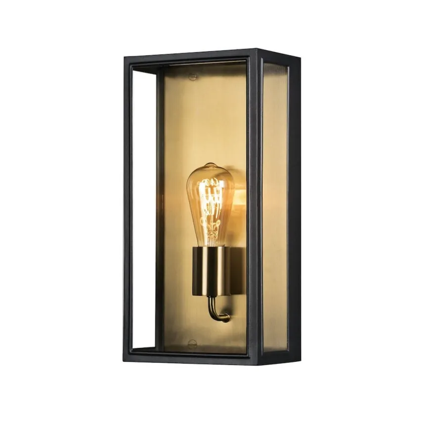 Carpi vegglampe utendørs H40 cm IP44 - Svart/Messing