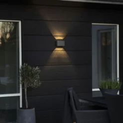 Chieri vegglampe utendørs opp/ned 8x1W IP54 - Antrasitt grå