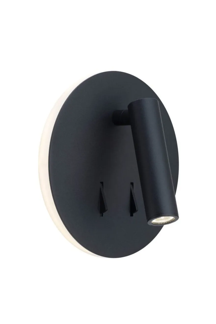 Circle vegglampe 3+6W - Svart