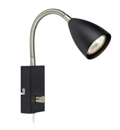 Ciro flex vegglampe - Svart/stål - Svart / Stål