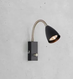Ciro flex vegglampe - Svart/stål - Svart / Stål