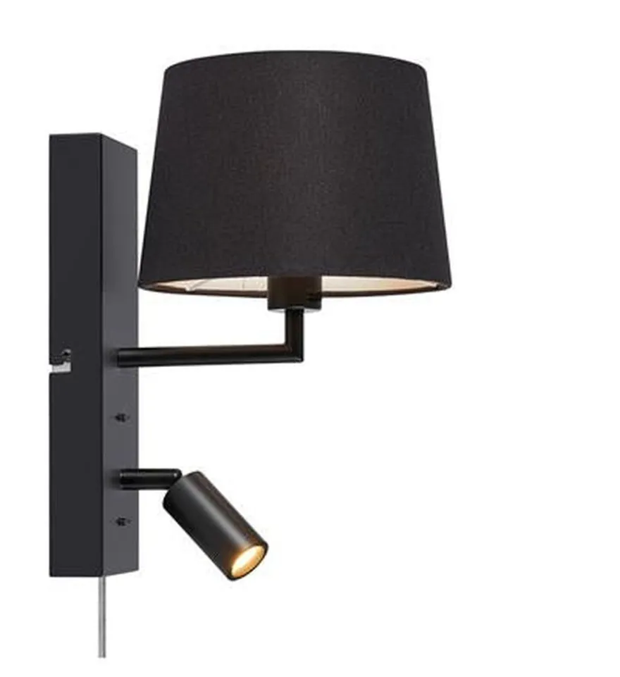 Como vegglampe - Svart