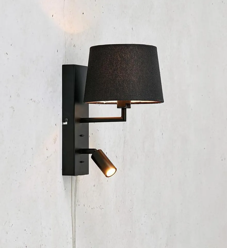 Como vegglampe - Svart