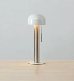 Costa bordlampe 46 cm - Hvit/Nikkelfarget - Hvit / Nikkel