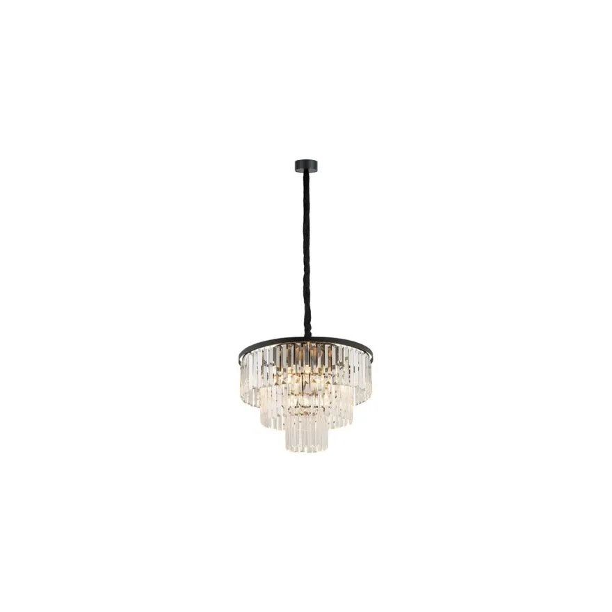 Cristal Lysekrone M - Svart