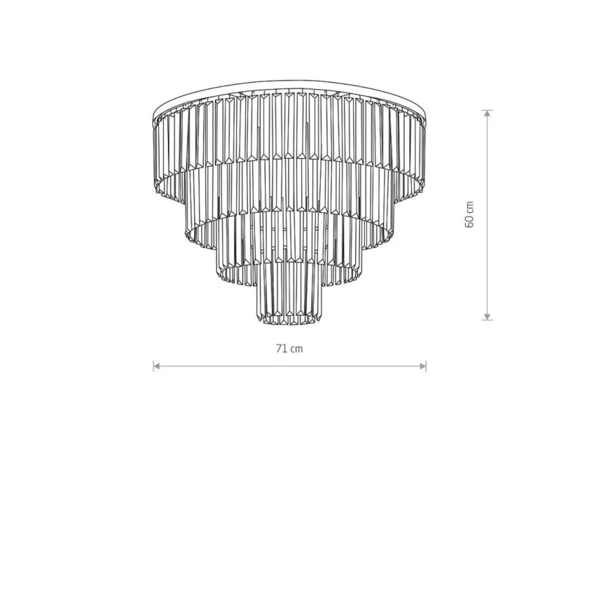 Cristal taklampe L - Svart