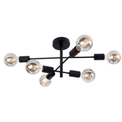 Cross taklampe 6 lys - Svart
