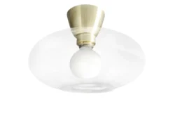 Cup 105 taklampe med glasskuppel 28 cm - Messingfarget/klart glass