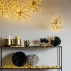 Dekorasjonsball 40 cm 120 LED varmhvit - Gull