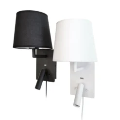 Denver vegglampe med USB - Svart