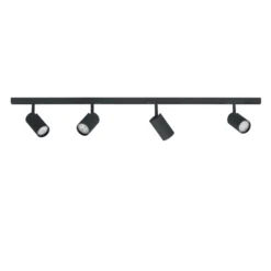 Designline Tube komplett 1.9 meter spotskinne med 4 spotter GU10 - Svart