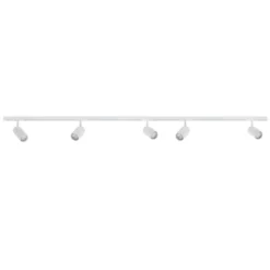 Designline Tube komplett 1,9 meter spotskinne med 5 spotter GU10 - Hvit