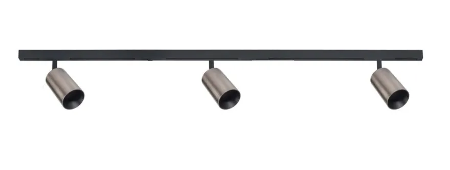 Designline Tube Pro komplett 1.9 meter spotskinne med 3 spotter GU10 - Svart/Titanium
