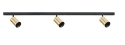 Designline Tube Pro komplett 1.9 meter spotskinne med 3 spotter GU10 - Svart/Messing