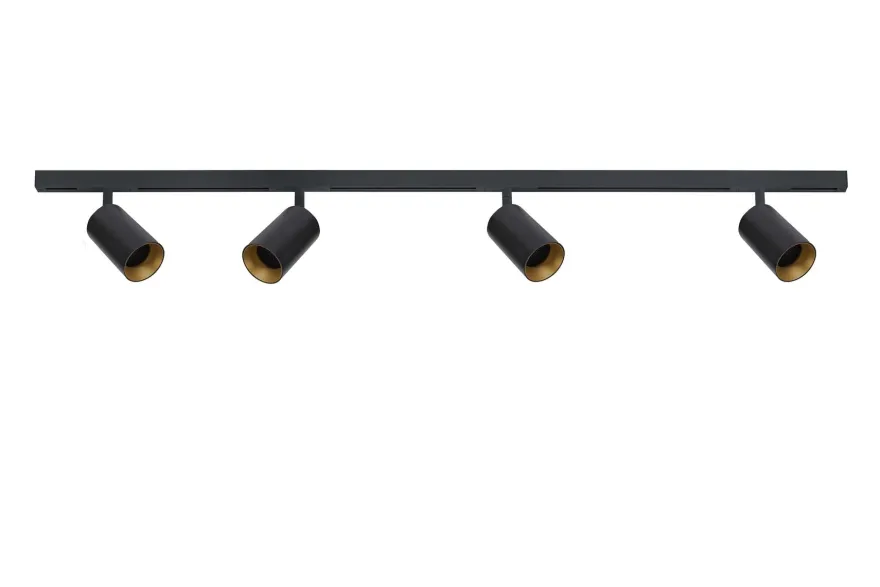 Designline Tube Pro komplett 1.9 meter spotskinne med 4 spotter GU10 - Svart