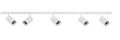 Designline Tube Pro komplett 1,9 meter spotskinne med 5 spotter GU10 - Hvit