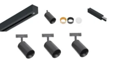 Designline Tube Pro komplett 1.9 meter spotskinne med 3 spotter GU10 - Svart