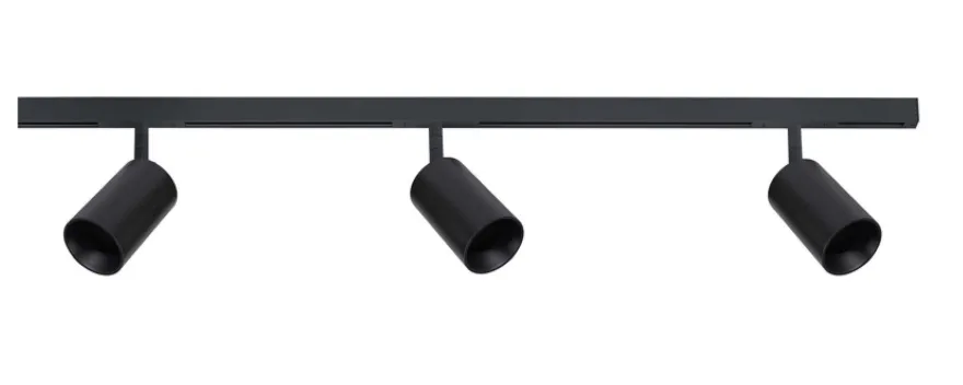 Designline Tube Pro komplett 1 meter spotskinne med 3 spotter GU10 - Svart