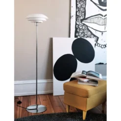 DL31 gulvlampe - Krom/Opal glass