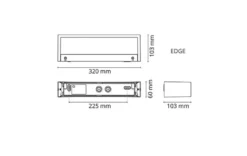 Edge vegglampe opp/ned 10W 3000 Kelvin dimbar IP65