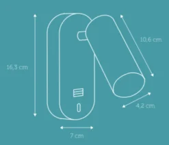 Ego vegglampe dimbar m/ USB - Svart
