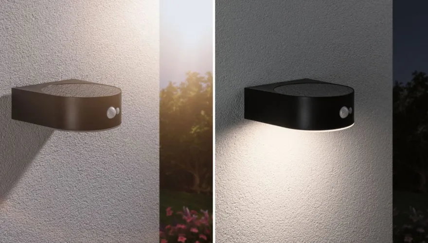 Eileen vegglampe utendørs 5,5W 3000 Kelvin m/bevegelses sensor - Solcelle