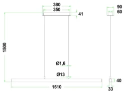 Era 1500 takpendel 27W LED 2700 Kelvin RA90 dimbar