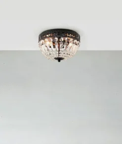 Etienne taklampe 25 cm - Svart/Klar - Svart / Krystall