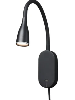Eye vegglampe 5 watt dimbar m/ USB - Svart