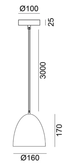 Fiola takpendel 16 cm