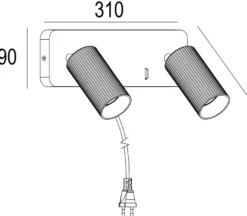 Grooves K2 vegglampe