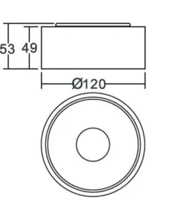 Halo 105 utenpåliggende downlight 8,9W Dimbar - Svart