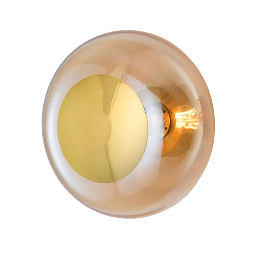 Horizon taklampe/vegglampe L Golden Smoke/gull