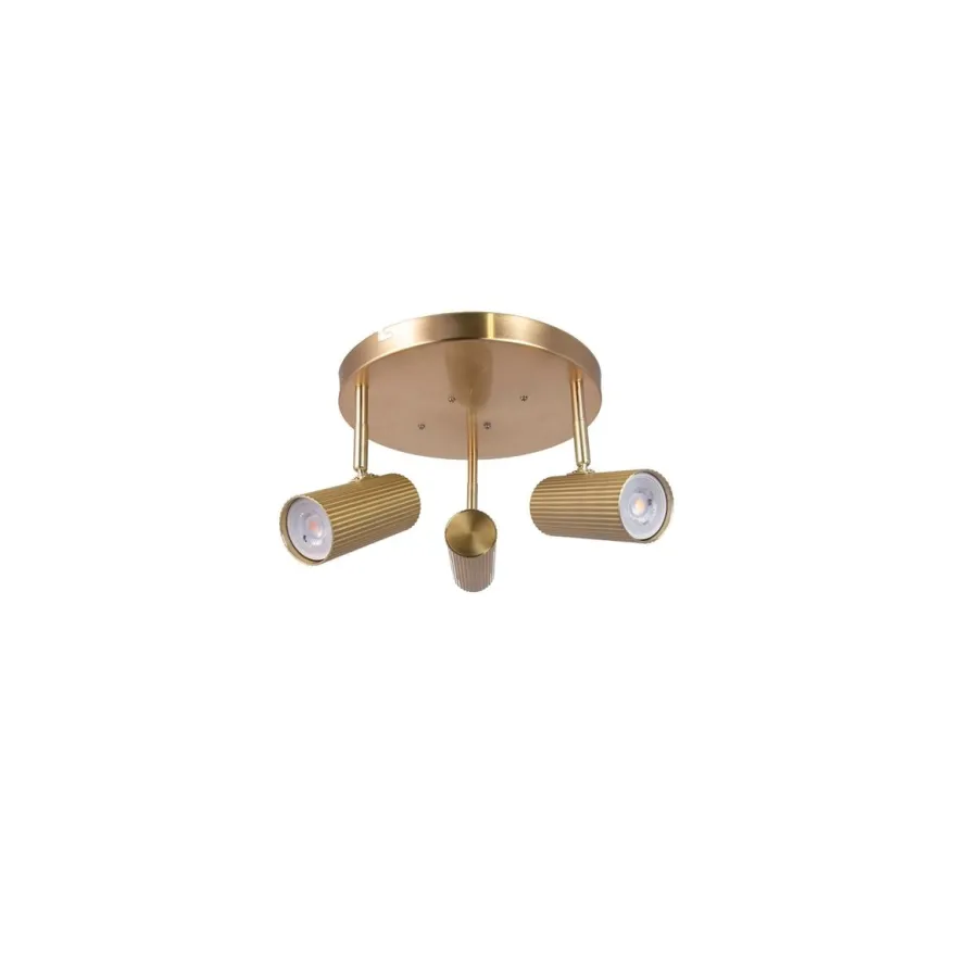 Hubble 3 taklampe rund - Messing