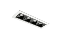 Inspire R 150 innfelt downlight 4 lys 8W RA98 3000K dimbar - Svart