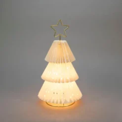 Juletre i papp med messing stjerne 36 cm