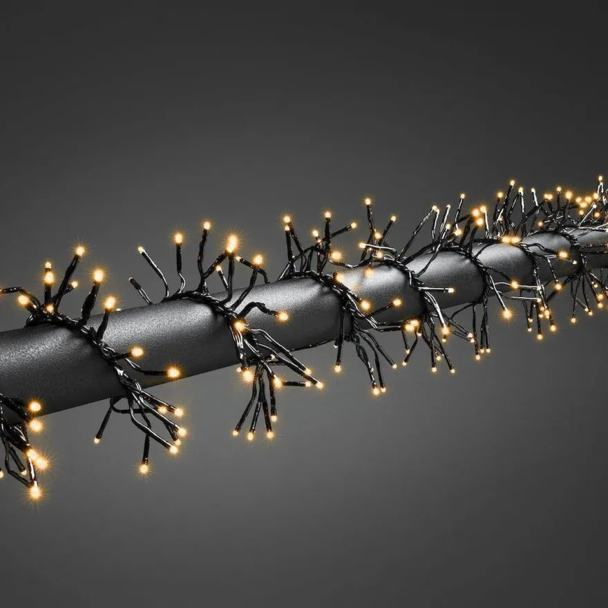 Juletrelys 8,5m - Cluster 1152 multifunksjon Led IP44 - Amber