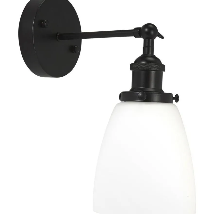 Kappa vegglampe - Svart/Opal