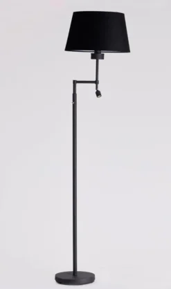 Kasper gulvlamper m/skjerm m/lesearm 3W - Svart