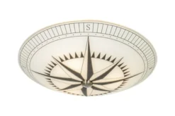 Kompass taklampe 42 - Hvit/svart/stål