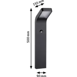 Kulma pullert utendørs IP44 7,5W 3000 Kelvin 50 cm - Sensor