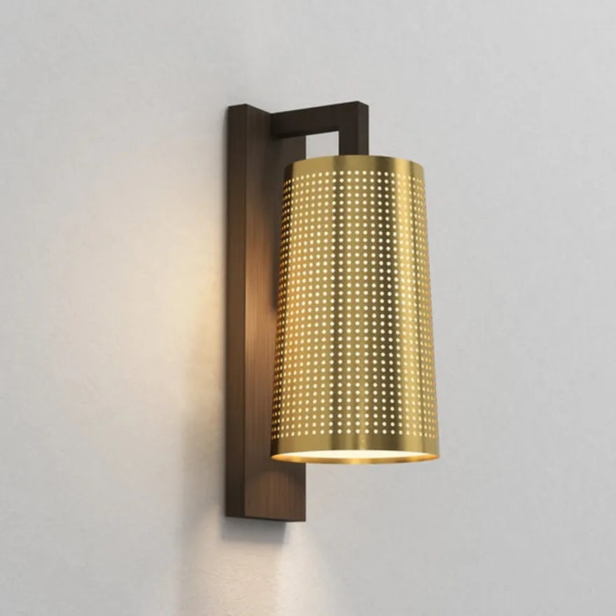 Lago 280 vegglampe uten skjerm IP44 - Bronsefarget